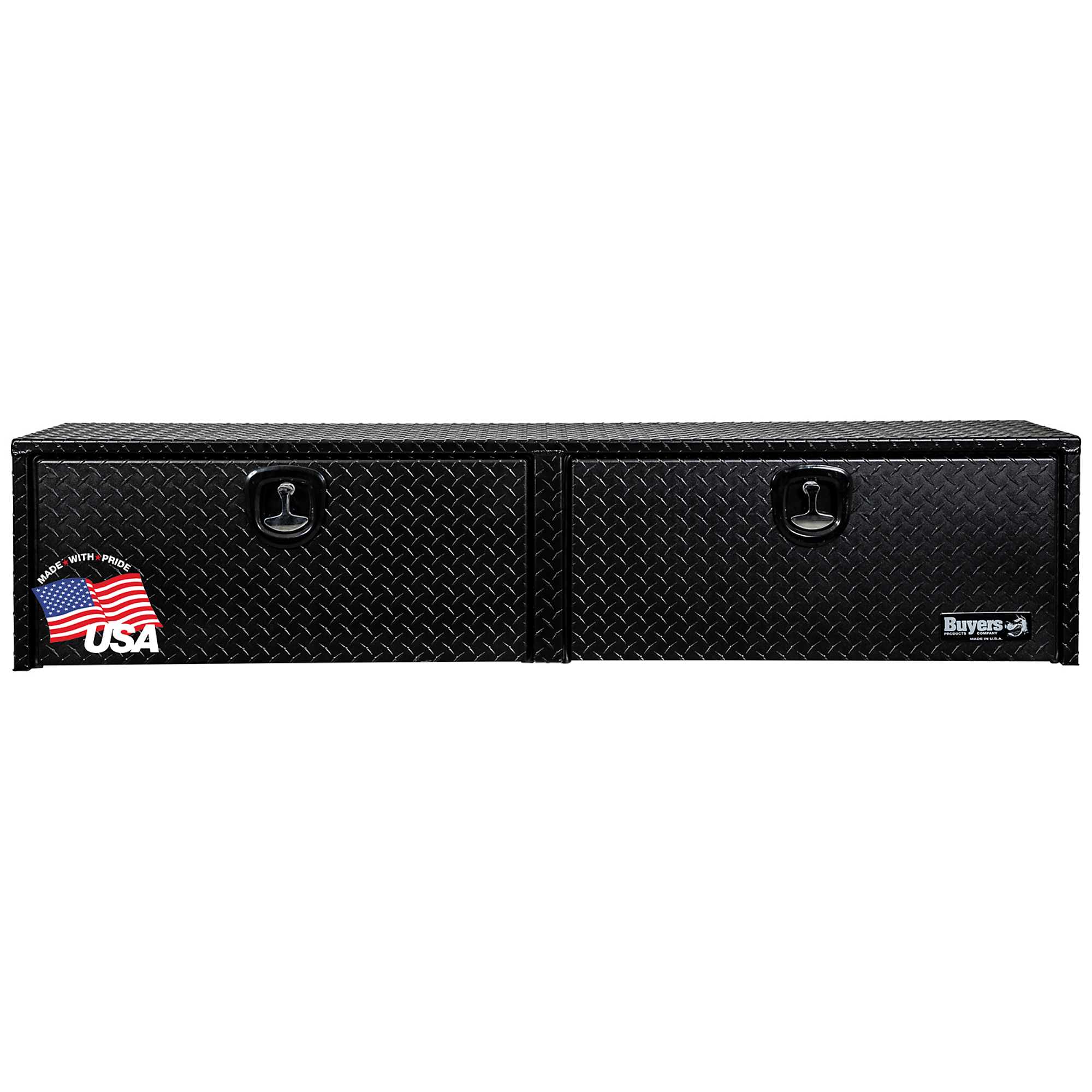 Buyers Products, 72x16x18 Contractor Topsider Truck Bed Tool Job Storage Box, Width 18 in, Material Aluminum, Color Finish Textured Matte Black, Model# 1722563